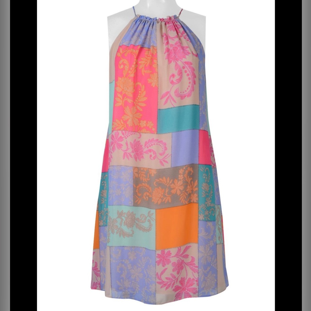 Pastel Patchwork Halter Dress